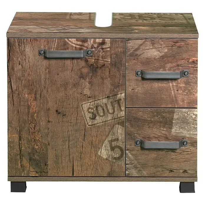 Schildmeyer Milan Waschtischunterschrank - 65 x 32 x 59 cm, Panamaeiche - Vorderansicht