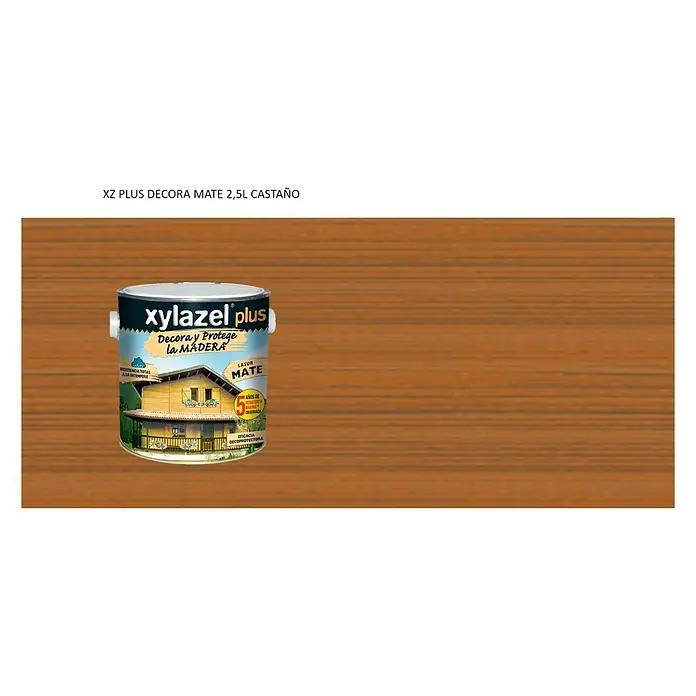 Xylazel Protección para madera lasur Decora - Castaño, 2,5 l, Mate
