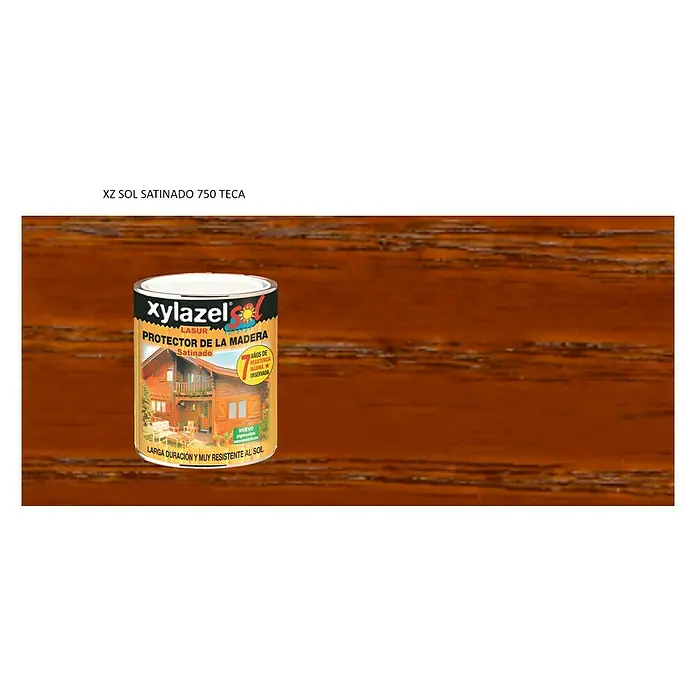 Xylazel Protección para madera lasur Sol - Teca, 750 ml, Satinado