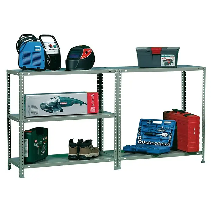 Simonrack Simonclassic Estantería metálica 5/400 - L x An x Al: 40 x 90 x 180 cm, Capacidad de carga: 75 kg/balda, Número de baldas: 5 ud., Atornillado, Plateado
