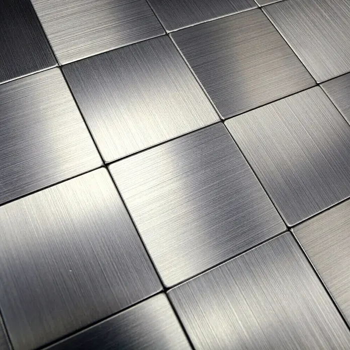 Samoljepljiva mozaik pločica SAM 4MM99 - 30,5 x 30,5 cm, Metal, Srebrne boje