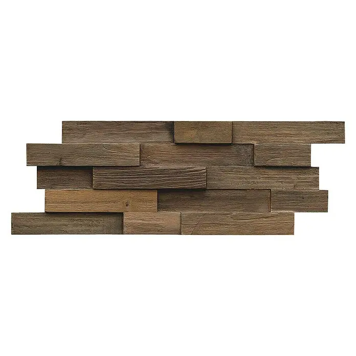 Indo Houten paneel Indo 3D Wall Charred - Teak, 500 x 200 x 10 mm, 10 panelen - Top-down weergave