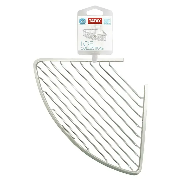 Tatay Cesta de baño angular Ice - 22,5 x 22,5 x 6,5 cm, Plateado