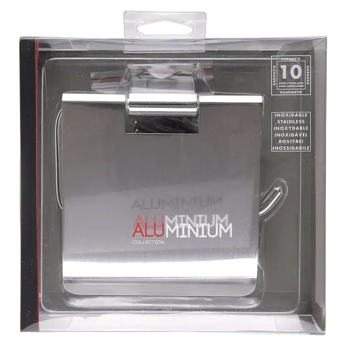 Tatay Aluminium Portarrollos papel higiénico - Con tapa, Cromo, Aluminio