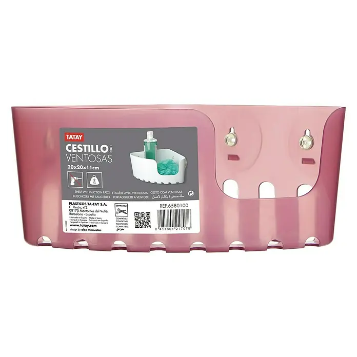 Tatay Cesta de baño angular Standard - 20 x 20 x 11 cm, Lila