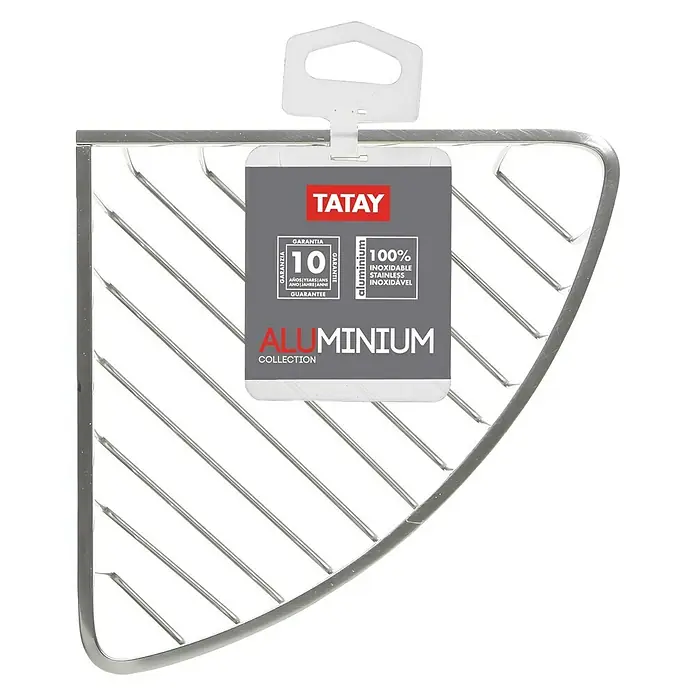 Tatay Aluminium Cesta de baño angular - 20 x 20 x 11,5 cm, Plateado