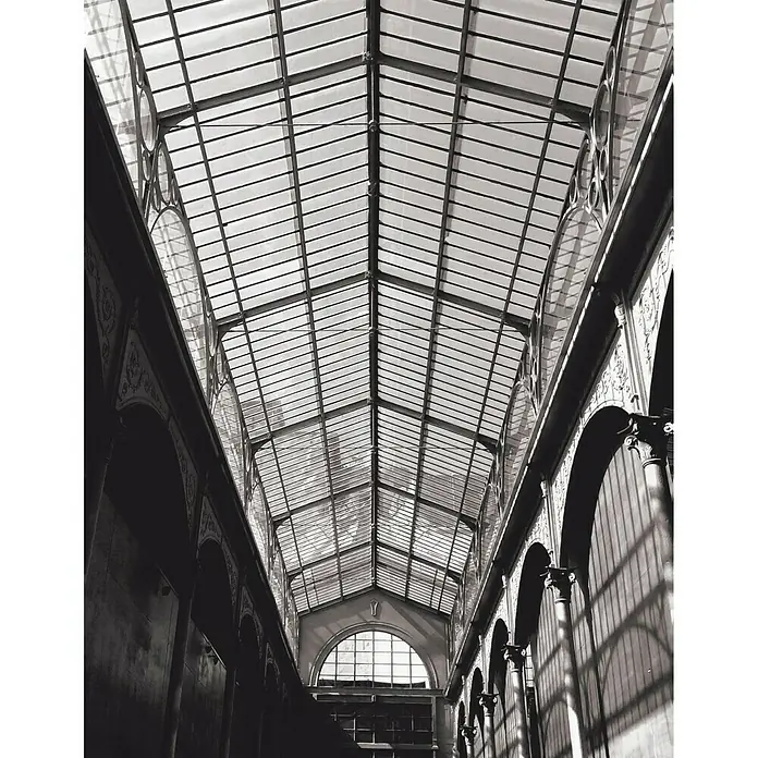 Rasch Fototapete Industriehalle - B x H: 233 x 300 cm, Vlies