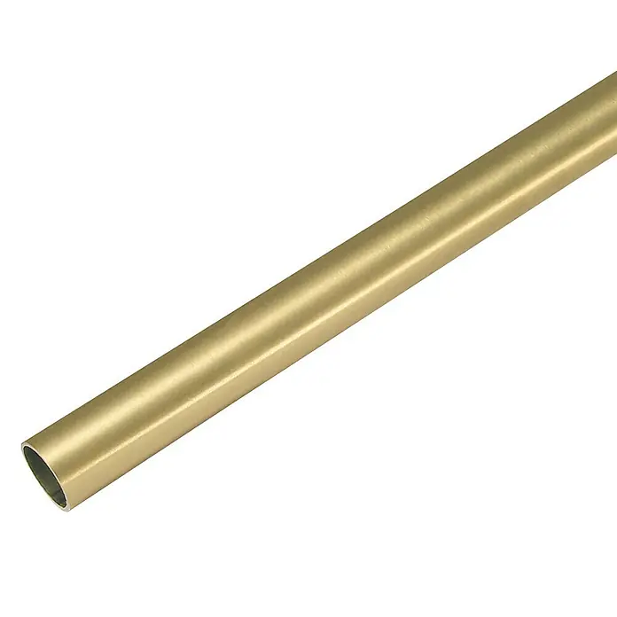 Gardinenstange - Messingoptik matt, Länge: 160 cm, Durchmesser: 25 mm - Vorderansicht