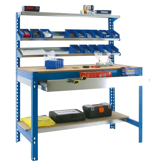 Simonrack Simonwork Werkbank BT1 BOX 1200 - L x B x H: 61 x 121 x 144,5 cm, Anzahl Schubladen: 1 Stk., Blau