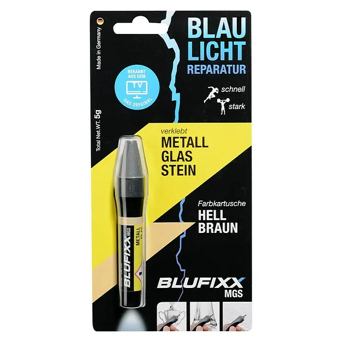 Blufixx Ersatzkartusche MGS - Hellbraun, 5 g, Metall/Glas/Stein - Vorderansicht