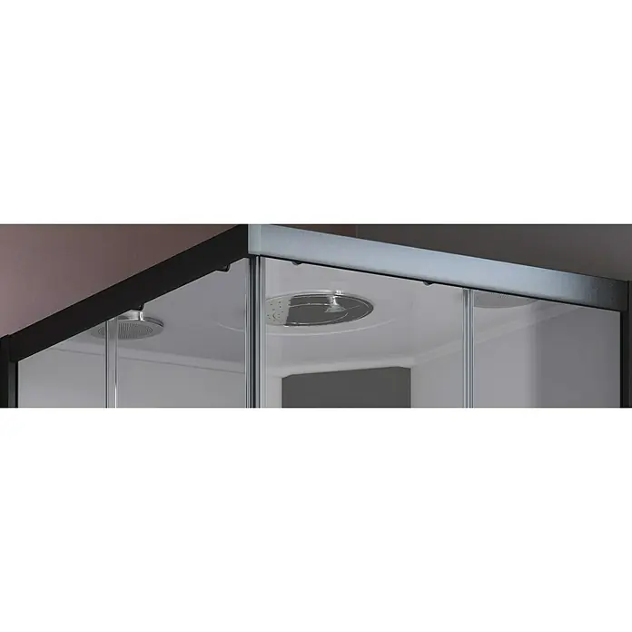 GEO Fix Komplettdusche - 90 x 90 x 215 cm, Eckig, Weiß/Schwarz - Vorderansicht
