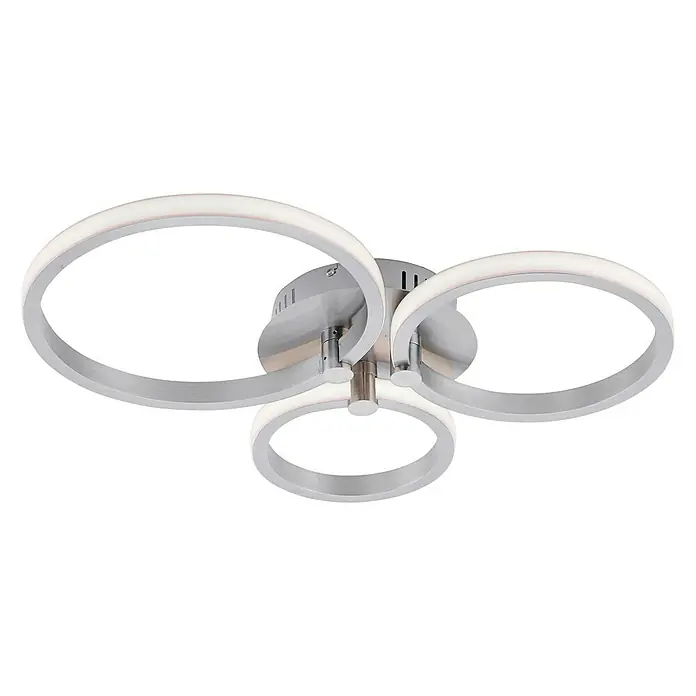 LeuchtenDirekt Plafón LED Johanna - 18 W, L x An x Al: 49 x 40 x 8 cm, Plateado, Blanco cálido