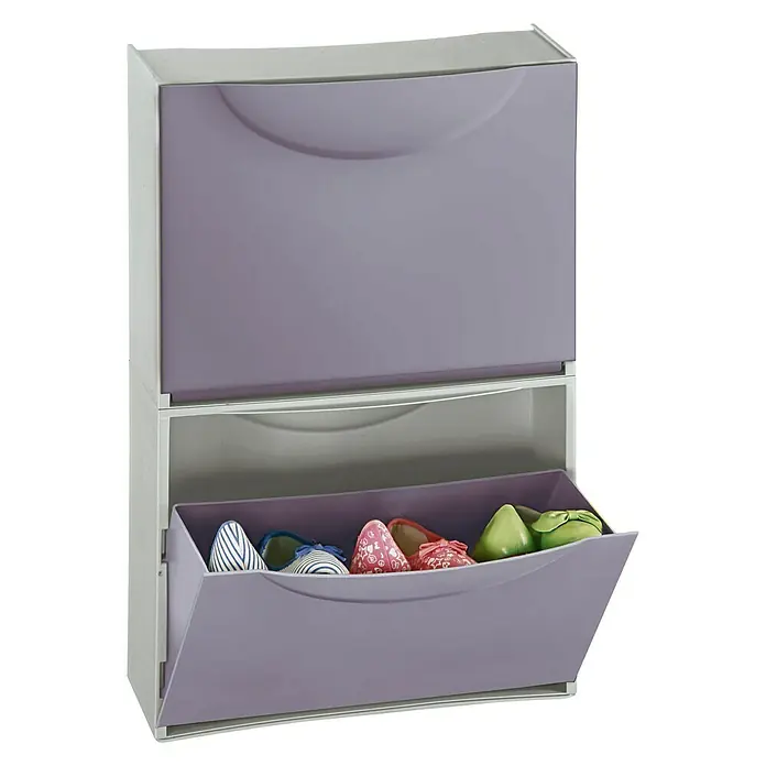 Terry Harmony Box Zapatero - L x An x Al: 51 x 19 x 39 cm, Violeta, Número de compartimentos: 1 ud.