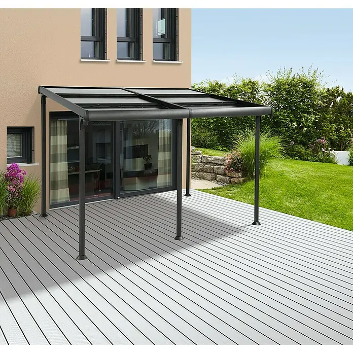 Sunfun Pérgola adosada Sera - 400 x 300 cm, Antracita - Foto ambiente