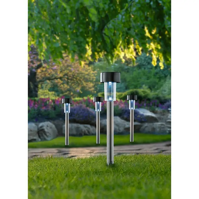 Starlux Solarna svjetiljka - 0,06 W, Srebrne boje, Crne boje, Ø x V: 5,5 x 36,5 cm - Živopisni prikaz
