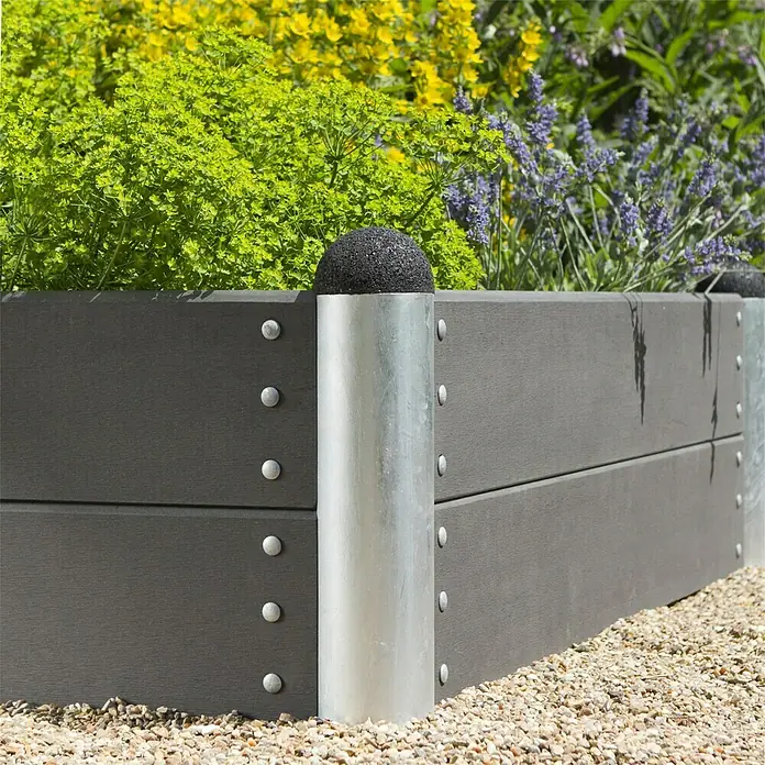 Plus Hochbeet Pipe - 138 x 78 x 36 cm, Schiefergrau, WPC - Detailaufnahme