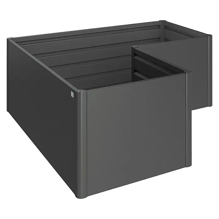 Biohort Hochbeet L - 201 x 201 cm, Stahl, Dunkelgrau Metallic - Vorderansicht