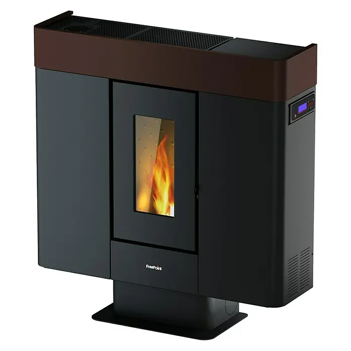 FreePoint Pelletofen Moon Airtight - 3 kW - 10 kW, Raumheizvermögen: 240 m³, Schwarz/Mokka