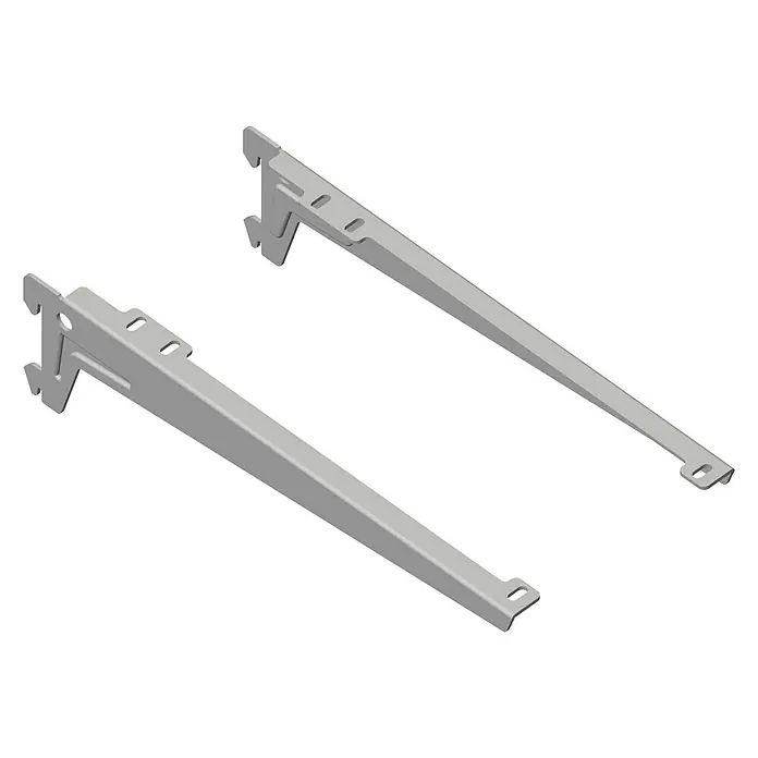 Element System Kutni nosač polica - Duljina: 28 cm, Bijelo-aluminij, Opteretivost: 55 kg, 1 par