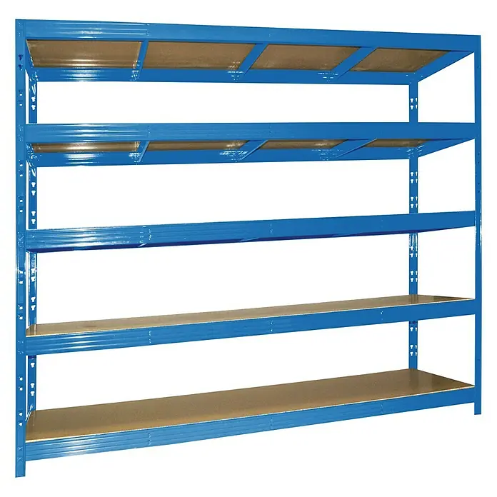 Regalux Metall-Schwerlastregal Mega - 70 x 240 x 200 cm, Traglast: 450 kg/Boden, Stecken - Vorderansicht