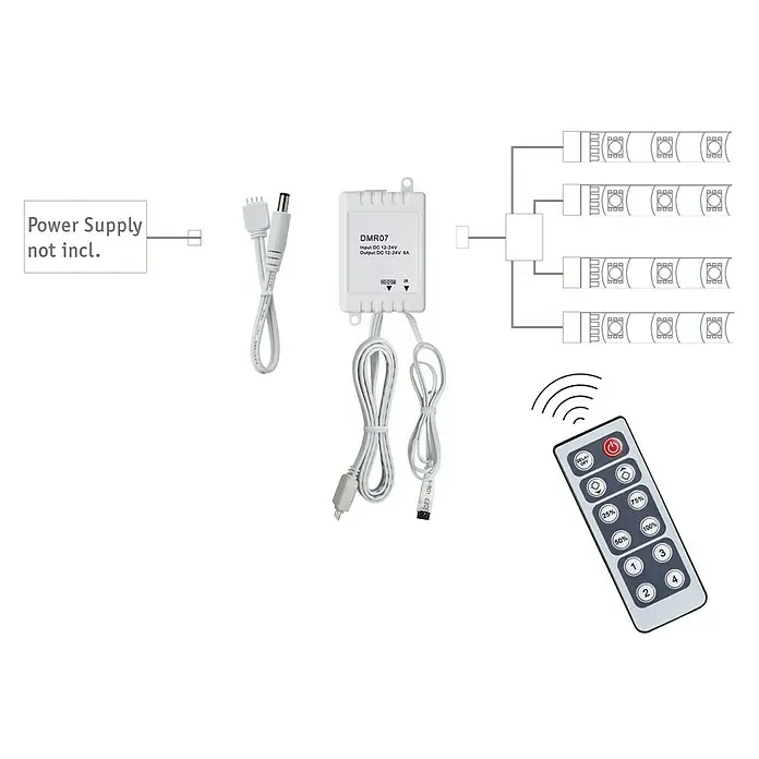 Paulmann Controlador de intensidad y conmutación YourLED - Potencia máx.: 60 W, Plástico, Blanco