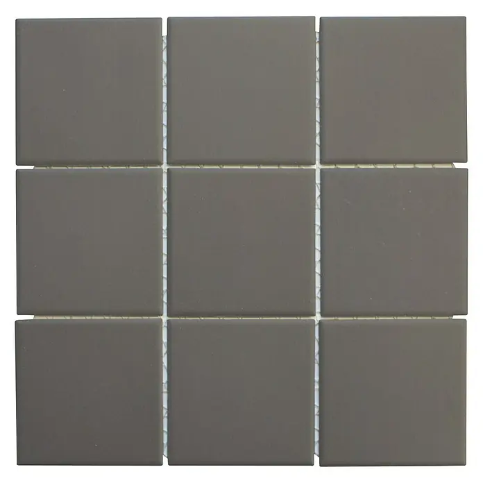 Mosaikfliese Quadrat Uni CU 952 - 29,8 x 29,8 cm, Braun, Matt - Ansicht von oben