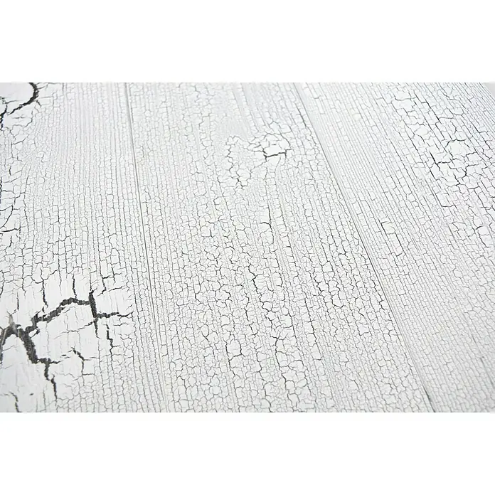 Houten paneel Woodland - Grenen, 90 x 12,8 cm, Crack White, Zelfklevend - Close-up