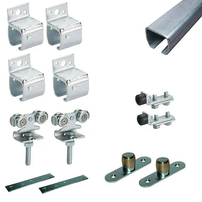 HBS Betz Schiebetorbeschlag-Komplettset Typ 30 - 200 cm, Traglast: 180 kg, Wandmontage, Einsatzbereich: Stallungen - Detailaufnahme