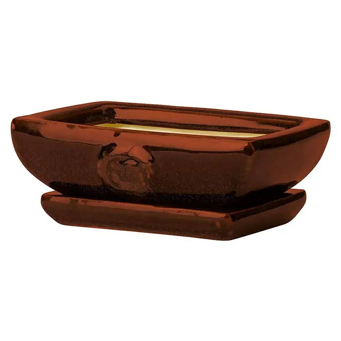 Macetero para plantas Bonsai - Dimensiones externas (L x An x Al): 32 x 22 x 10,5 cm, Rojo