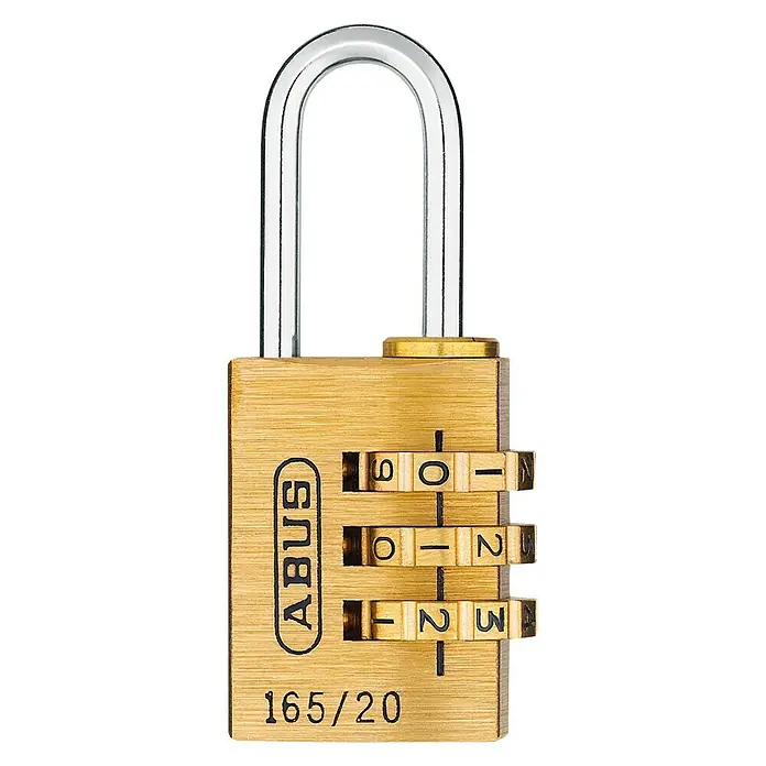 Abus Candado con combinación 165/20 - An x Al: 23 x 53 mm, Latón, Número de dígitos en combinación: 3 ud.
