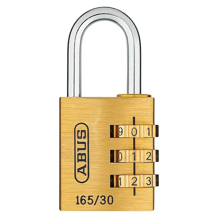 Abus Candado con combinación 165/30 - An x Al: 30,5 x 65 mm, Latón, Número de dígitos en combinación: 3 ud.