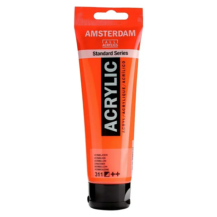 Talens Amsterdam Pintura acrílica Standard - Bermellón, 120 ml, Tubo