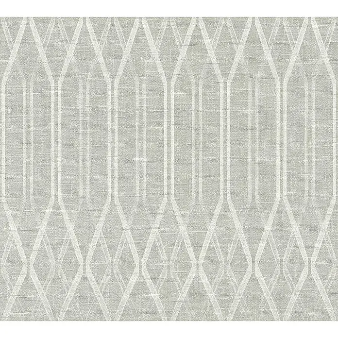 AS Creation Linen Style Vliestapete Grafik - Grau, Grafisch, 10,05 x 0,53 m - Detailaufnahme