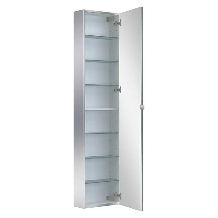 Camargue Espacio Visoki ormar sa zrcalom - 40 x 17 x 170 cm, 1 vrata, Efekt ogledala - Pogled sprijeda
