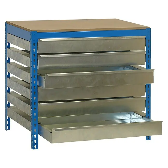 Simonrack Simonwork Banco de trabajo BT5 Box - L x An x Al: 61 x 91 x 84,2 cm, Capacidad de carga: 600 kg, Azul