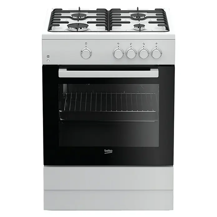 Beko Cocina FSG62000DWL - Horno: Puerta con vidrio doble, Zona de cocción: 4 zonas de cocción, Blanco/Negro