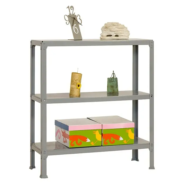 Simonrack Homeclick Estantería metálica Plus - L x An x Al: 30 x 100 x 90 cm, Capacidad de carga: 150 kg/balda, Número de baldas: 3 ud., Inserción, Gris