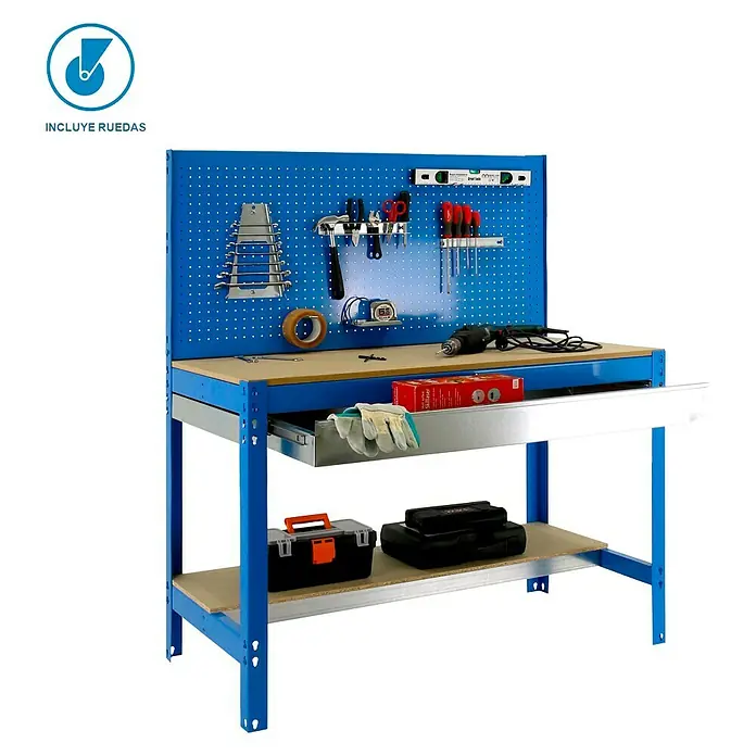 Simonrack Simonwork Banco de trabajo BT2 Box Mobile - L x An x Al: 61 x 91 x 144,5 cm, Capacidad de carga: 280 kg, Azul
