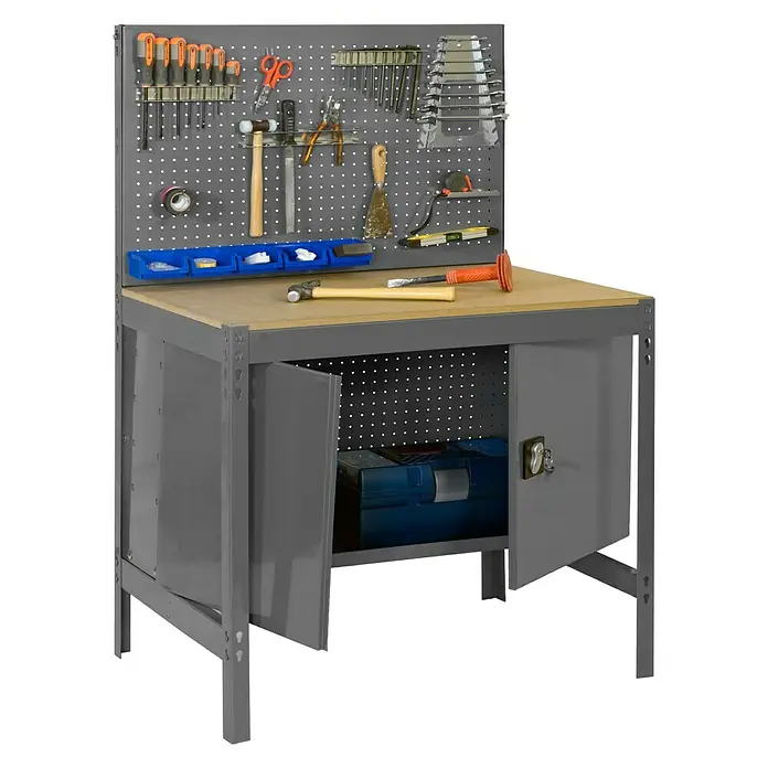Simonrack Simonwork Banco de trabajo BT2 Locker - L x An x Al: 61 x 91 x 144,5 cm, Gris