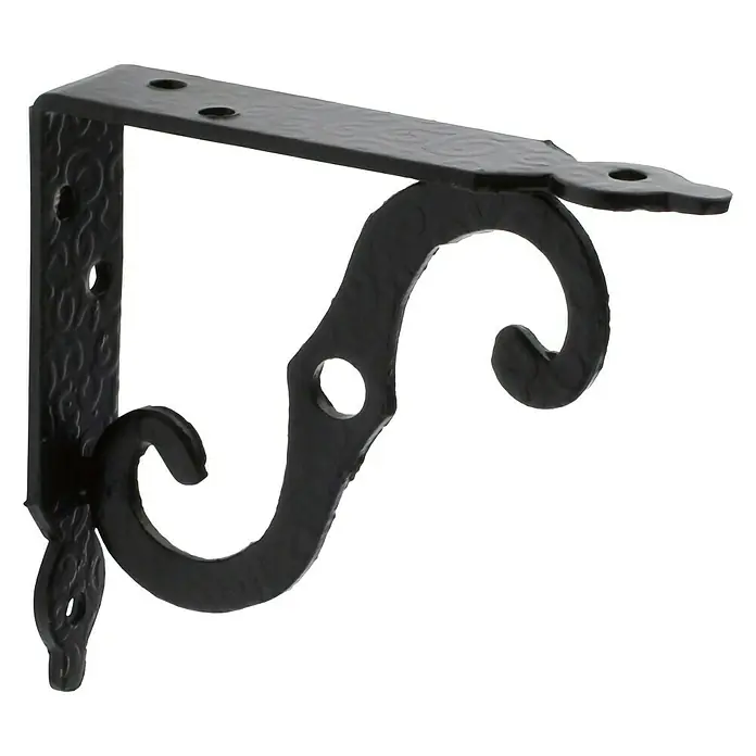Rei Escuadra de soporte 1476 - L x An x Al: 10 x 9 x 2 cm, Carga soportada: 15 kg, Acero, Negro