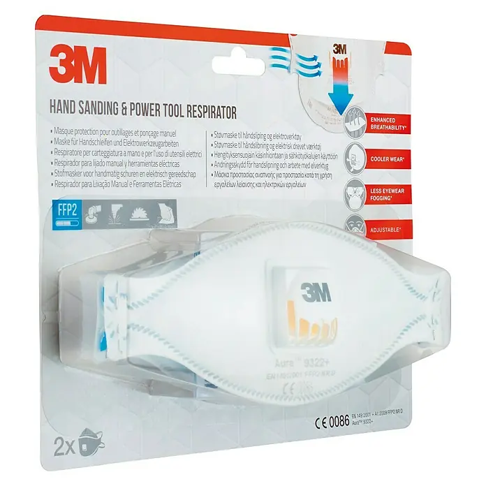 3M Aura Mascarilla 9322 - Clase de filtro: FFP2, 2 ud.