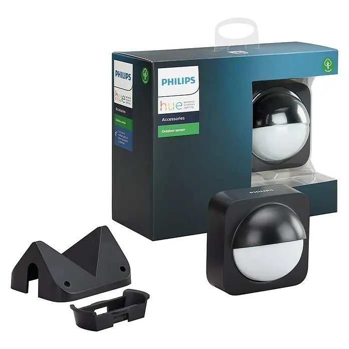 Philips Hue Bewegungsmelder Outdoor Sensor - Schwarz, Reichweite ca.: 12 m, Batteriebetrieben, 7,5 x 17,6 x 16,5 cm