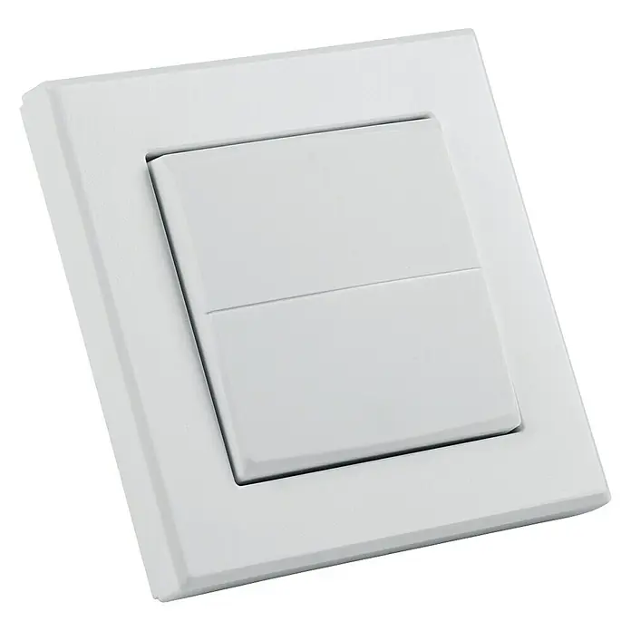 Homematic IP Taster Wippe - Ohne Pfeile, Weiß, 16 x 86 x 86 mm - Rechte Seitenansicht