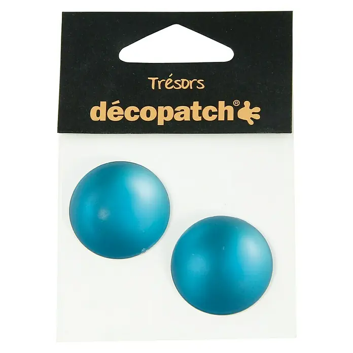 Décopatch Pieza decorativa Trésors Cercles azul - 2 ud., 3 x 2 cm