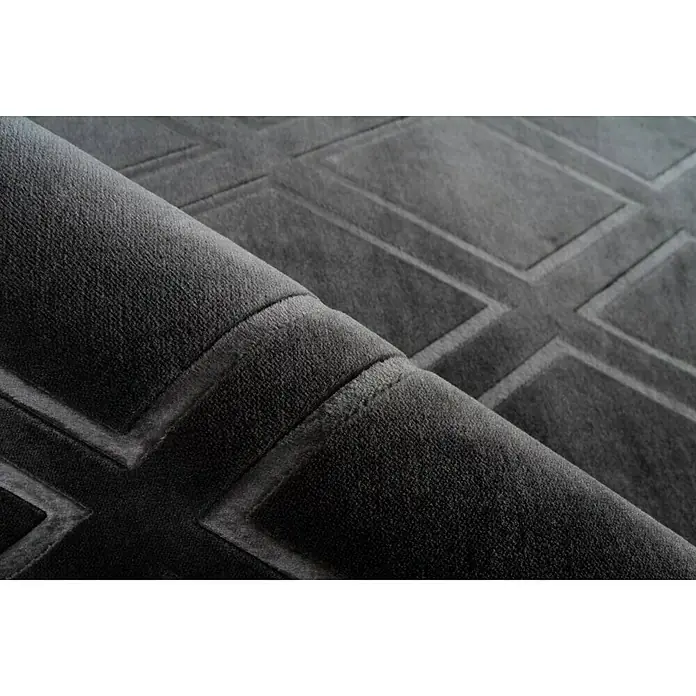 Kayoom Kurzflorteppich Monroe III - Anthrazit, 290 x 200 cm, 100 % Polyester - Detailaufnahme