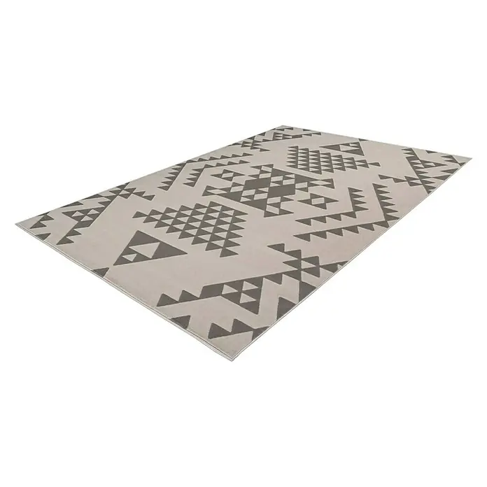 Kayoom Kurzflorteppich Esperanto - Taupe, 150 x 80 cm, 100 % Polypropylen - Rechte Seitenansicht