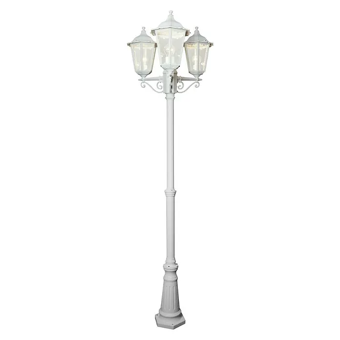Luceco Praga Farola - 100 W, L x An x Al: 63,5 x 63,5 x 210 cm, Blanco, IP44