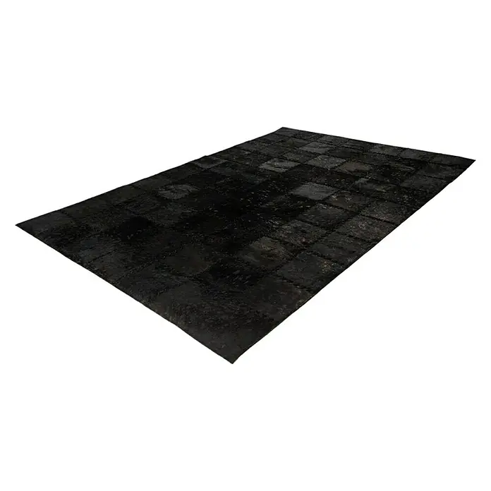 Kayoom Echtlederteppich Viola - Schwarz, 170 x 120 cm, 100 % Echtleder - Rechte Seitenansicht