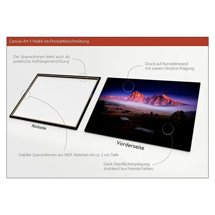 ProArt Leinwandbild - Mist & Mountain, B x H: 120 x 90 cm - Anwendungsbeispiel