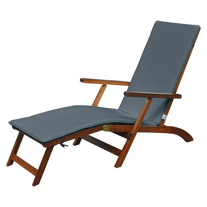Sunfun Diana Garten-Liegestuhl - 149 x 58 cm, Naturbraun, Rückenlehne verstellbar